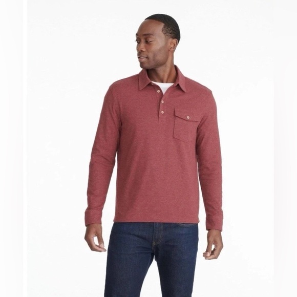 UNTUCKit Other - UNTUCKit Men's Matthieu Long Sleeve Polo Shirt Berry Size 2XL casual office